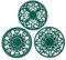 Extra Thick Silicone Trivet Mat for Dishes, Pots and Pans, Pot Holder, Hot Pad to Protect Table and Countertop, Malachite Green, Set of 3