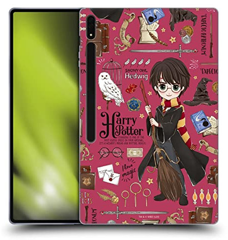 Head Case Designs Officially Licensed Harry Potter Harry Pattern Deathly Hallows XXXVII Soft Gel Case Compatible With Samsung Galaxy Tab S8 Ultra