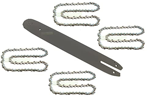 35 cm; 1,3 mm; 3/8; spada da 50 TG + 4 catene – Set compatibile con Alpina, motosega Oleo-Mac