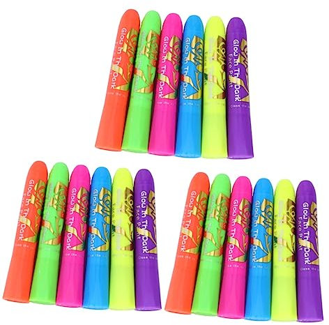 Ciieeo 3 Sätze 6 Glow in The Dark Body Paint Buntstifte Gesicht Buntstifte Gesicht Haarstifte Körperbemalungsstifte Gesichts- Und Körperstifte Schminkstifte Kind Leuchtend Bleistift