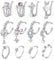 Morfetto 12Pcs Faux Anneau De Nez Cerceau Clip En Acier Inoxydable Sur Anneau De Nez Dangle pour Femmes Hommes Non Piercing Réglable Faux Anneaux De Nez Set Argent