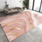 TEMLAN Tapis de Salon Marbre Rose Or Rose Tapis de décoration Dessin Au Trait Doré pour Manger Chambre à Coucher, Doux et Confortable Antidérapant Facile à Entretenir Lavable 60 x 90 cm
