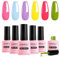 AIMEILI HEMA Free UV Lack Gel Nagellack Set 8ml 6 Farben UV Nagellack Set Farbgel Gellack Soak Off Gel Nail Polish Set Maniküre Gift Kit 24