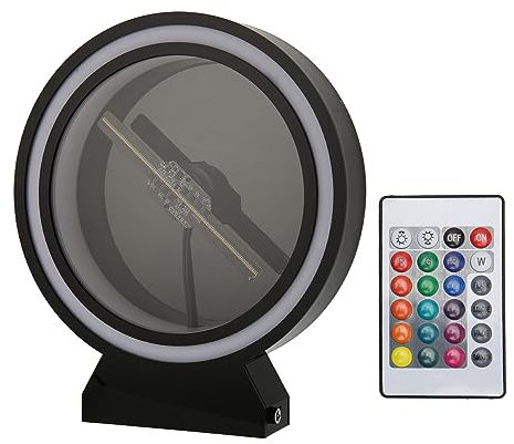 Ventilateur Holographique 3D avec Carte Mémoire Intégrée, WiFi, Couvercle de Protection Transparent, Résolution 2000 X 128 pour Affichage Publicitaire 3D, pour Centres