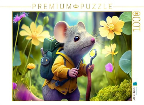 CALVENDO Puzzle Mit der Lupe in der Blumenwiese | 1000 Teile Lege-Größe 64 x 48 cm Foto-Puzzle für glückliche Stunden