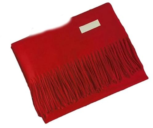 Hgvcfcv Kaschmirschal für Damen, Herbst und Winter, warm, mittellang, Halswärmer, einfarbig, Schal, Kaschmirschal für Damen, rot, 270x70cm