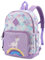 VASCHY Rucksack für Mädchen, 4-6 Jahre, Schulrucksack mit Seitentaschen und Brustgurt, Lila Einhorn, One Size
