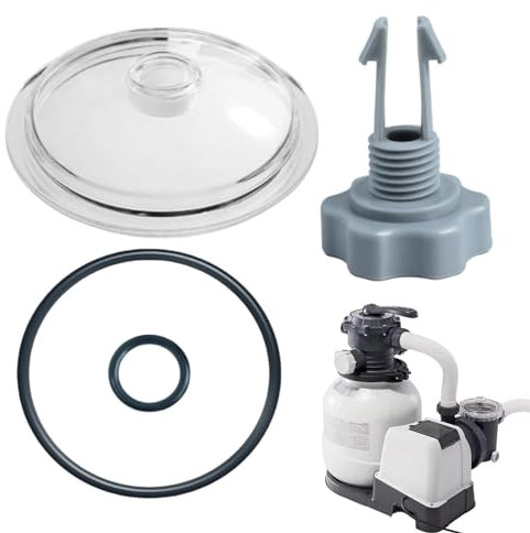 Tapa de repuesto para bomba de piscina, resistentes a los rayos UV, con 2 juntas tóricas y válvula, piezas de repuesto de bomba de filtro de arena, componentes del sistema de filtración para piscina