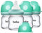 YOHKOH Weithals-Babyflasche aus Glas, Anti-Colic Glas-Babyflaschensets mit Ultra Soft Silikon-Sauger, für Neugeborene Babys ab 1 Monat (Blau, 100ml (4er Pack))