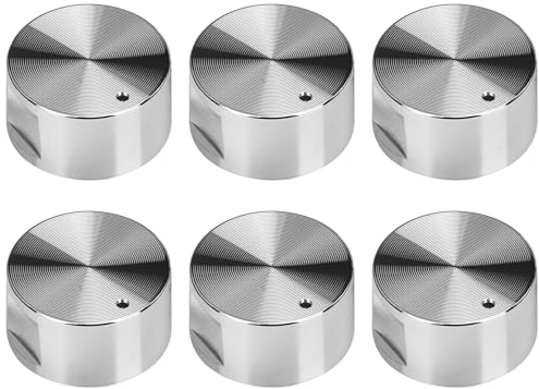 Perillas Cocina Gas, Perillas de Control 6mm Botones, 6 Piezas Botón Giratorio Universal de Metal para las Horno,de Interruptor Gas Estufa Control Perillas de Metal Giratorio para Horno Estufa de Gas