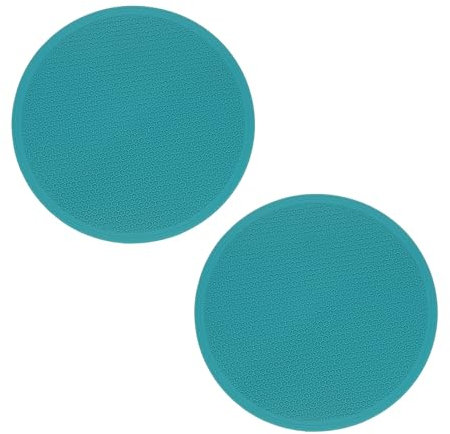 sourcing map 2pcs Silicone Trivet Mats 7.9 Dia Round Non-Slip Silicone Pot Holders for Hot Pots and Pans, Heat Resistant Hot Pads for Kitchen Hot Dishes Table Countertops, Cyan