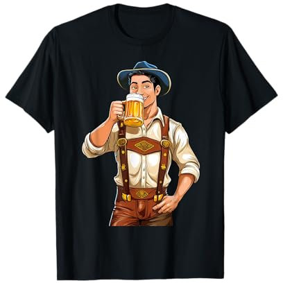 Bayern Volksfest Lederhose Tracht München Bierkrug Bierzelt T-Shirt