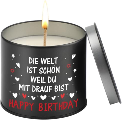 PRSTENLY Geburtstagsgeschenk für Männer Frauen, 9OZ Kerze aus Metall Geschenke für Mann Frau Papa Opa Bruder Sohn Freund zur 30 40 50 60 Geburstag