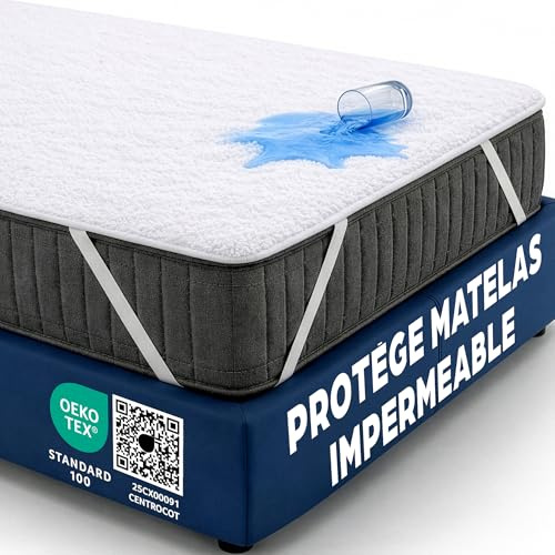 Matratzenschoner 90 x 200 cm wasserdichte 2 STK. Matratzenauflage aus Baumwolle Inkontinenzunterlage Nässeschutz Matratzenbezüg Atmungsaktive Anti-Allergie Anti Milben für Bett/Matratze Waschbar
