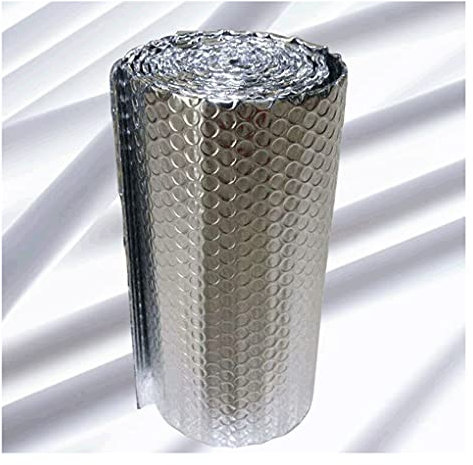 FOELANNE Insulation Foil,Bubble Insulation Foil, Radiator Reflector Foil Insulation Foil Vapor Barrier Reflective Insulation Thermal Barrier Garage Door Insulation Kit Reflecti(1x25m)