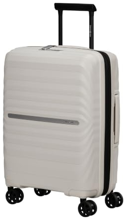Samsonite Neo Flux Spinner Handgepäckkoffer, 55 cm | Beige, erweiterbarer Hartschalenkoffer, 55H x 40W x 20D cm, 39/45 L, 2.7 kg, mit TSA-Schloss und Kreuz-Packgurten