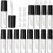 12 Stück Leere Lipgloss Behälter, Mini Lipgloss, Mini-Transparente Kosmetik Behälter, Nachfüllbare Leere Tuben Lip Gloss Tubes Für Lipgloss Kosmetik Make-Up(Schwarz)
