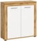 xonox.home Wohnzimmer Jam Highboard Hochkommode Wohnzimmerschrank Hochschrank Anrichte in Front weiß Melamin, Korpus Wotan Eiche Nb., ca.80x88x35 cm