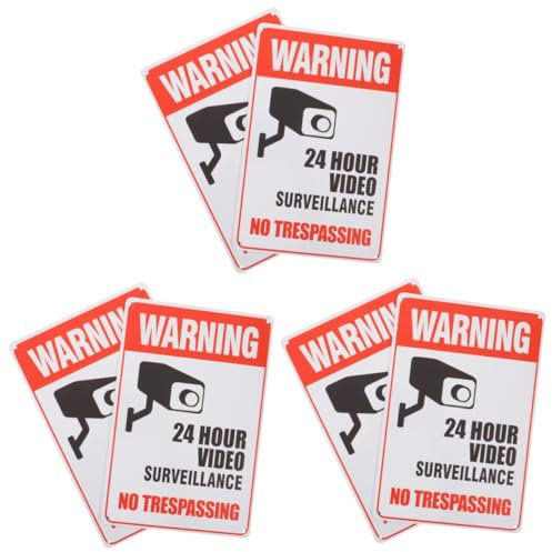 ULTECHNOVO 3 Sätze Blechschild Monitor Monitir Warnschilder Moitor Kein Hausfriedensbruch-warnschild Heimsicherheit -schild Warnschild Für Videoüberwachung Eisen 2 Stück * 3