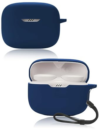 Protective cover for JBL Tune 230 NC TWS True Wireless In-Ear Headphones,Soft Silicone Case with lanyard - Skin-friendly & Durable,Blue