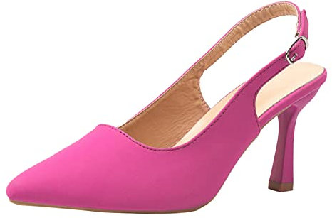 Slingpumps Women's Stiletto High Heels Elegant Pumps for Women Closed Toe Heels Evening Shoes Buckles Slip-on Sexy Stilettos Party Shoes Plain Wedding Shoes, hot pink, 4