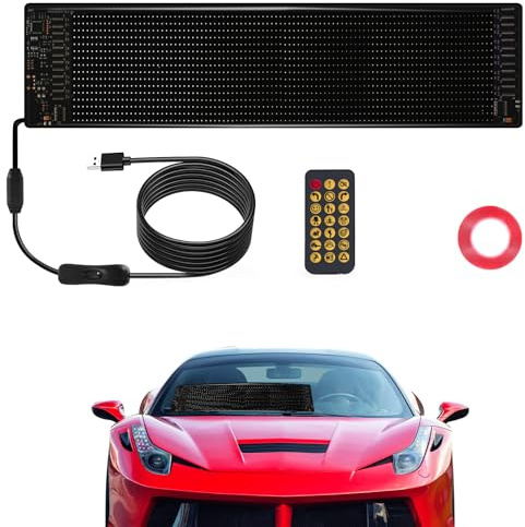 Scrolling LED Sign, 23.4x4.7 Programmable LED Sign with APP Control - Custom DIY Editor Text, Patterns, Animations, for Car, Store, School, Hotel, Business, Shop Party Wedding Festival