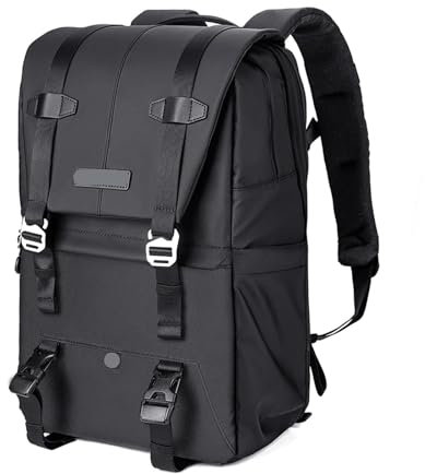 GIYXHU Camera Bag Camera Backpack Waterproof Camera Bag 20L Large Capacity With 15.6 Inch Laptop Compartment Tripod Holder(Black)