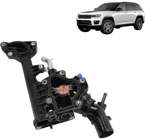 Boitier Thermostat d'Eau Radiateur - Compatible (Giulietta, 500L, 500X, Doblo, Tipo), (Cherokee, Compass, Renegade), (SX4 S-Cross, Vitara) - OE 55254237, 55271190 - DawlQawwi