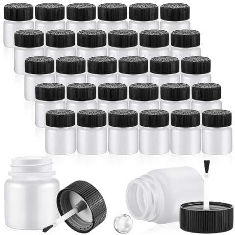 Eighosee 120 Pieces Touch Up Paint Bottles 30 Ml Empty Touch Up Paint Container with Brush & Mixing Ball for Chip Repair Car