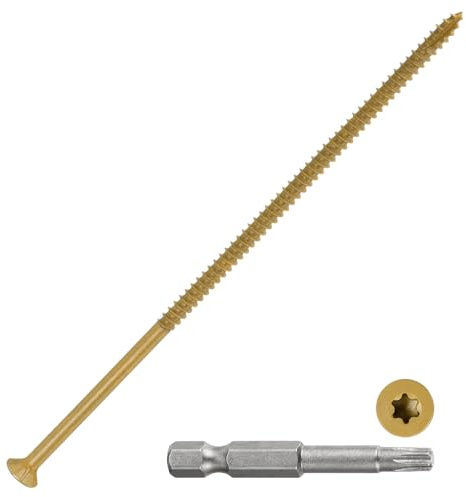 DTGN #10x6 Deck Screws - 30Pack - Good for Decks, Fences, Frames, Farms, Outdoor Furniture - Carbon Steel Wood Screws Epoxy Coated W/ T25 Torx Star Drive Bit - Tan