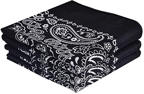 Every-ville Baumwoll-Bandana, Paisley Halstuch, Unisex, 3er Set | 55 × 55 cm, weich, atmungsaktiv und vielseitig, für Damen und Herren, Sport, Motorrad, Haare, Hals, Alltag und Freizeit