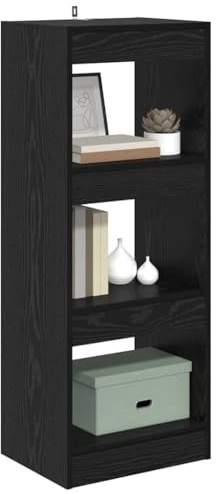 vidaXL Book Cabinet Black 30 x 40 x 103 cm Engineered wood, Study Furniture, Rectangular Bookshelf, Modern Storage Unit, Durable Organization, Freestanding Decor Shelf, Living Room Fixture