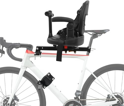 whsiodj Kinderfahrradsitz Front 360 Grad drehbar verstellbare Armlehnen Sicherheitsgurt Komfortkissen für Kinder Jahre max 40 kg robuste Stahlkonstruktion einfach montierbar