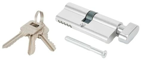 Türschloss Zylinder Schließzylinder-Zylinder-Anti-Pick-Keys-Kit, Mehrwegeschloss, silberfarben, mit Schraube gegen Diebstahl, Aluminium