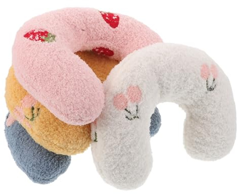 SWETRACE Katzen Nackenkissen Leicht und Sanft aus Plüsch und Baumwolle 4 Stück-Pack Zufälliger Stil Beruhigendes U-förmiges Kissen für Zufällige Farbe für Kleine Hunde und Katzen