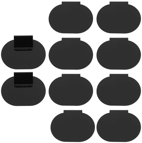 WATIIFUFU 10 Stück Wiederbeschreibbare Korbanhänger aus Schwarzem Pvc mit Glatter Schreiboberfläche Praktische Preisschilder Clips für Kaufmannsladen und Verkaufsregale