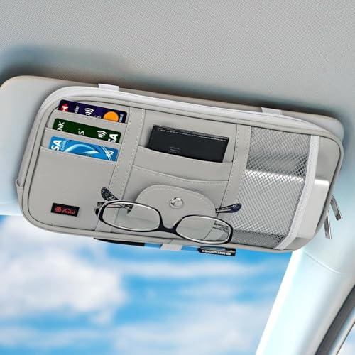 ONEMAJI Organizer per Aletta Parasole per Renault Austral E-Tech Hybrid 2025 2024 2023, Accessori Interni Auto Porta Occhiali Auto Porta Tessere Porta Documenti per Aletta Parasole