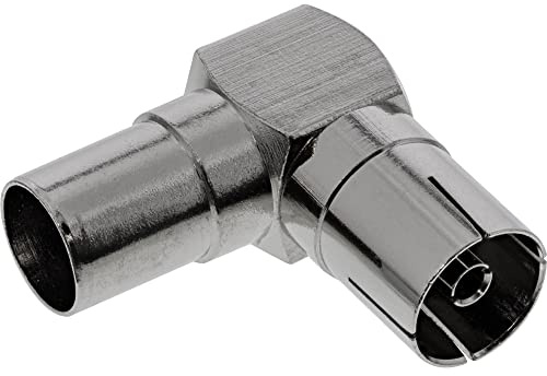 InLine 69915M Antenne Koaxial Verbinder Stecker / Buchse, 90° gewinkelt, Metall
