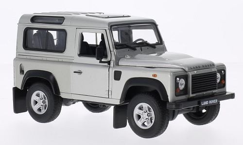 Land Rover Defender, silber, Modellauto, Fertigmodell, Welly 1:24