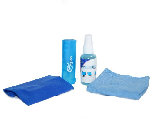 Ex-Pro® LCD Screen Cleaning Kit complete with cloth, brush and bag. (Non chemical cleaner, great for iPad, PDA's, Tablets, TFT, LCD, Phones and virtually any other screen).