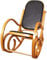 Mendler Schaukelstuhl M41, Schwingsessel Fernsehsessel, Massiv-Holz - Eiche-Optik, Patchworkleder braun