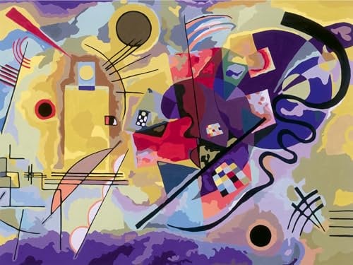 Ravensburger – CreArt Toiles 30x40 cm – Kandinsky – Jaune, Rouge, Bleu - Loisir créatif – Peinture par numéros – Adulte - Activité détente et créative – Dès 14 Ans – 23918 – Version Internationale