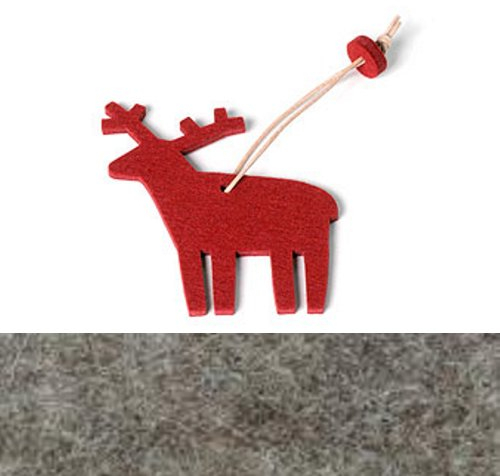 Hey-Sign Filz-Anhänger Rentier - 10x10cm - braunmeliert