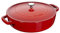 STAUB Gusseisen Bräter, Chistera Tropfenstruktur im Deckel für optimale Befeuchtung/Aromaregen, Rund 24 cm, 2,5 L, Für alle Herdarten geeignet inkl. Induktion & Backofen, Kirschrot