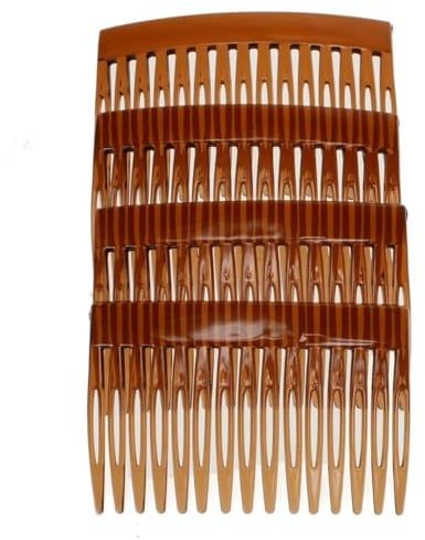 4 Pack of 7cm Plain French Side Hair Combs Slides Grips Clips Hair Accessories for Women Girls by Glitz4Girlz… (Tort Brown)