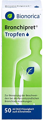 Bronchipret® Tropfen – extra stark, hochkonzentriert* und pflanzlich, mit 3-fach Effekt bei Husten und akuter Bronchitis, mit Thymian-Efeu-Kombination, 50 ml, Tropfen