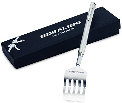 edealing ™ Scratcher arrière Portable Extensible avec la poignée télescopique - Stainless Steel Back Massager Body Massage Tool