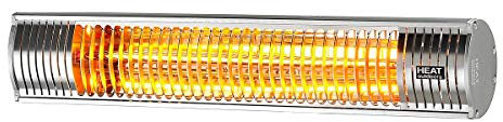 Heat Outdoors Shadow Ultra Low Glare Infrared Patio Heater - 1.5 kW Mounted Fixed Outdoor Heating Unit - IPx5 Waterproof Ceiling and Wall Mountable Parabolic Reflector and Safety Guard