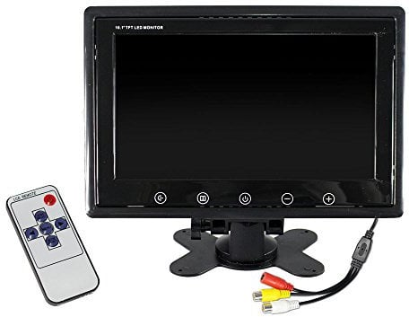 Vetrineinrete® Monitor lcd 10,1 pollici a colori per telecamera videosorveglianza con telecomando 10,1 con connessione rca per macchina auto casa camper C14