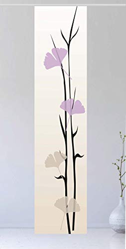 Flächenvorhang Ginkgo Flieder Tone - Gr.60 x 245 cm toller Schiebevorhang - Schiebegardine - tolles Motiv - Pastellfarben
